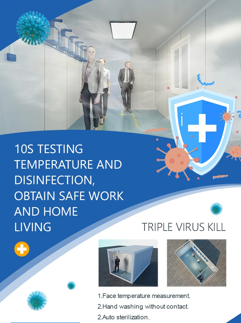 Intelligent Thermometry Integrated Disinfection Spray Chamber