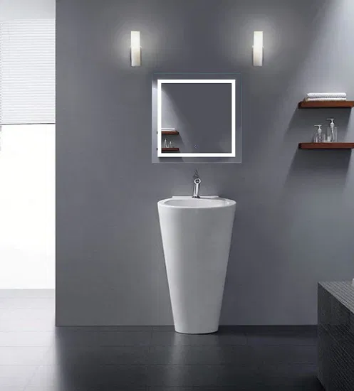 Jinghu Glass Large Size Smart Bathroom LED Mirror with Bluetooth Speaker Time Temperature Indicate Contemporary Modern Design Hot Sell in Australia