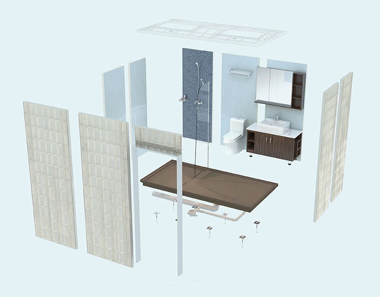 Hot selling prefabricated modular bathroom pod for hotels (UB0912)
