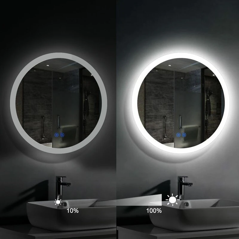 Home Furniture Bathroom Designed Round Decorative Backlit Wall LED Mirror with Infrared Switch