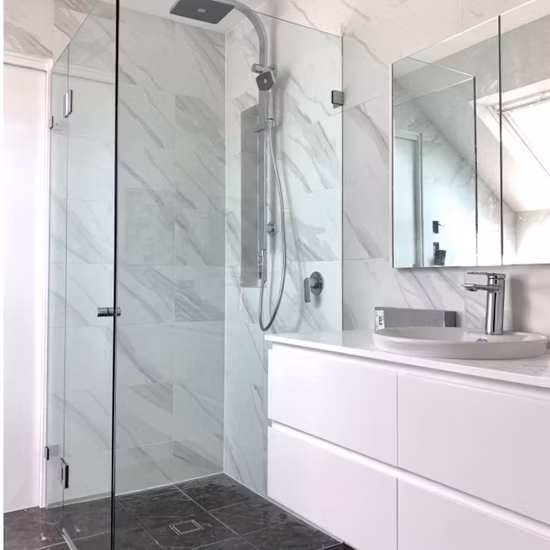 Walk in Panel Frameless Shower Screen with Wall Brackets