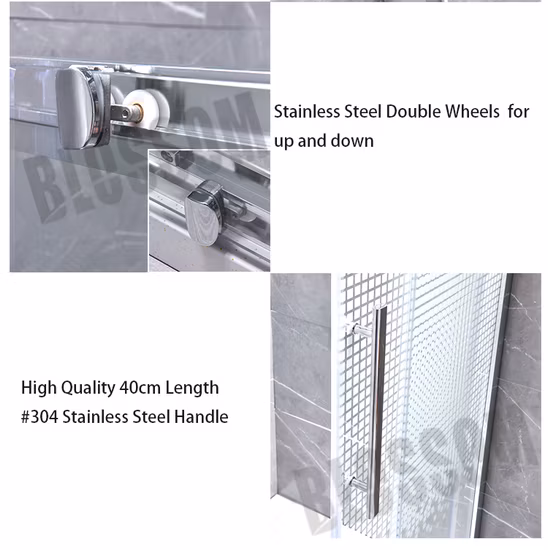 Bathroom Simple Aluminum Frame Enclosure Room Tempered Glass Sliding Shower Door